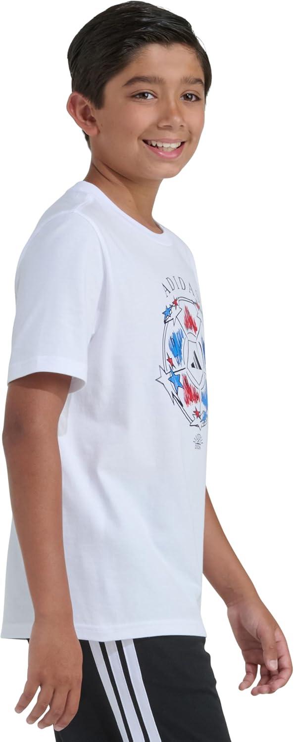 image:imageadidas Boys Stay Dry Climalite Short Sleeve TShirtWhite Patriotic