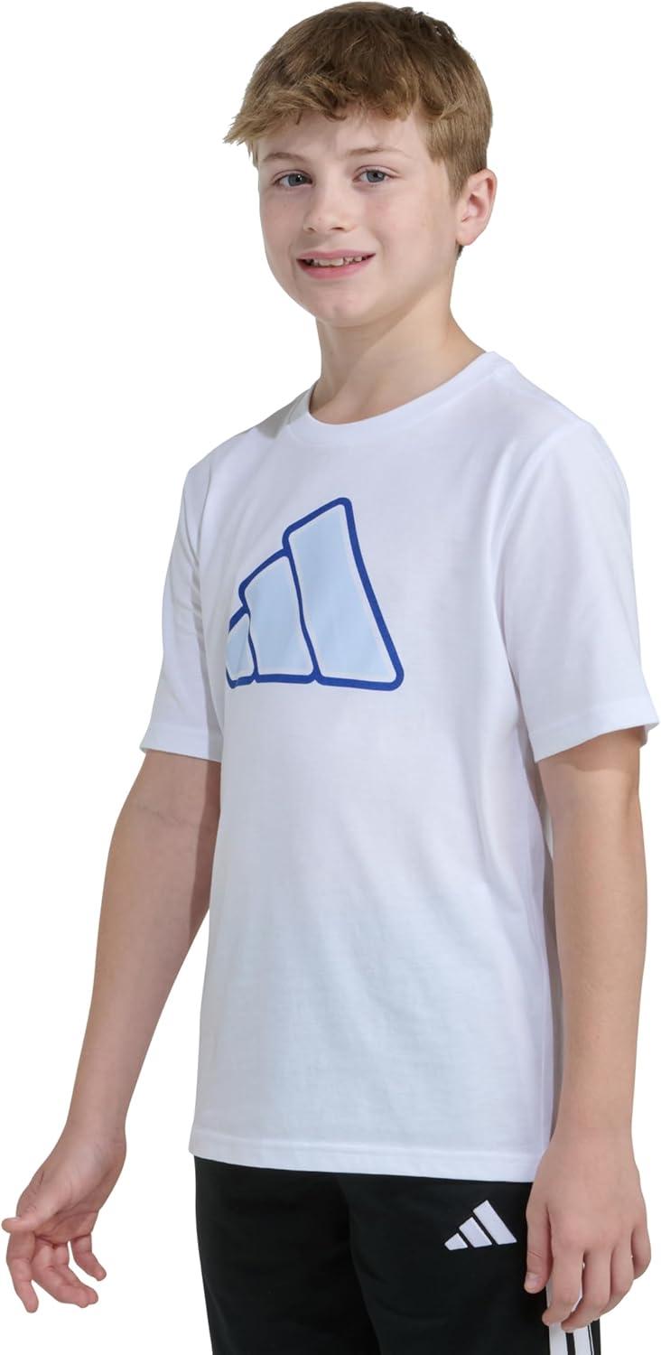 image:imageadidas Boys Stay Dry Climalite Short Sleeve TShirtWhite With Blue
