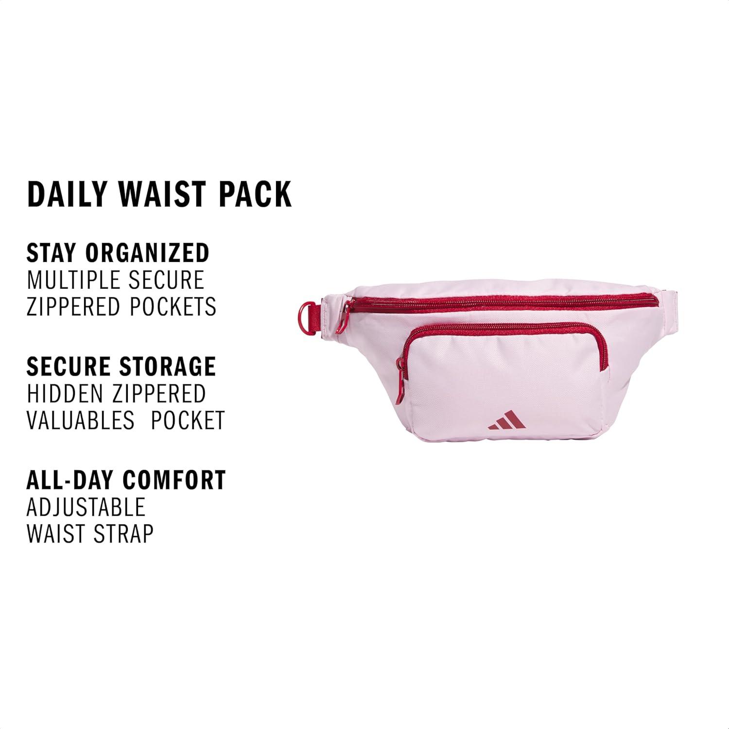 image:imageadidas Daily Waist Bag Everyday Fanny PackClear PinkActive Maroon