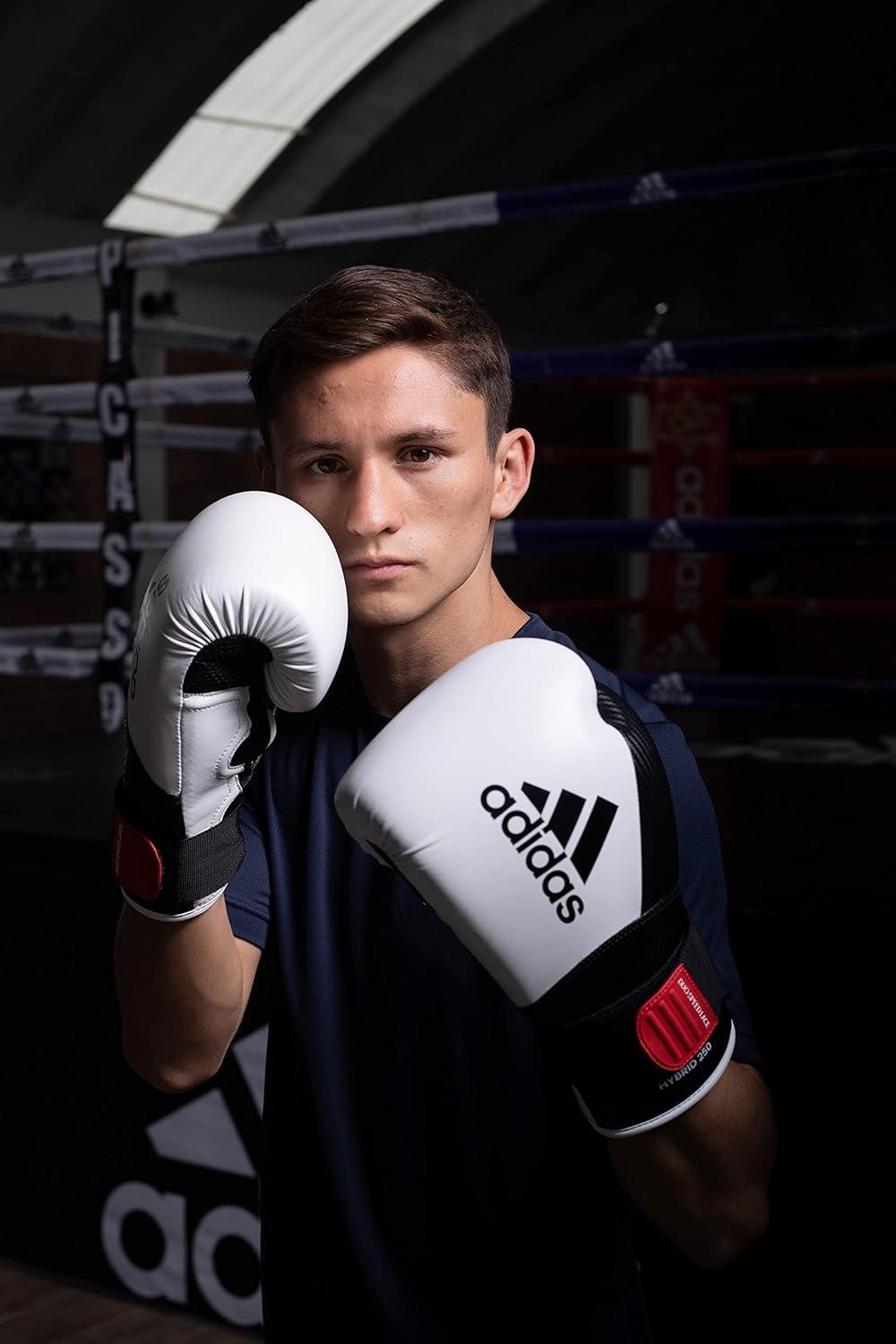image:imageadidas Hybrid 250 Elite Boxing Training Gloves for Boxing Kickboxing MMA Bag Training amp Fitness Boxing Gloves for Men Women amp KidsWhiteBlack