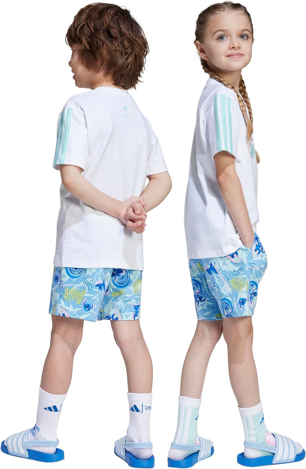 image:imageadidas Kids Disney Lilo and Stitch Tshirt SetWhiteSemi Flash Aqua