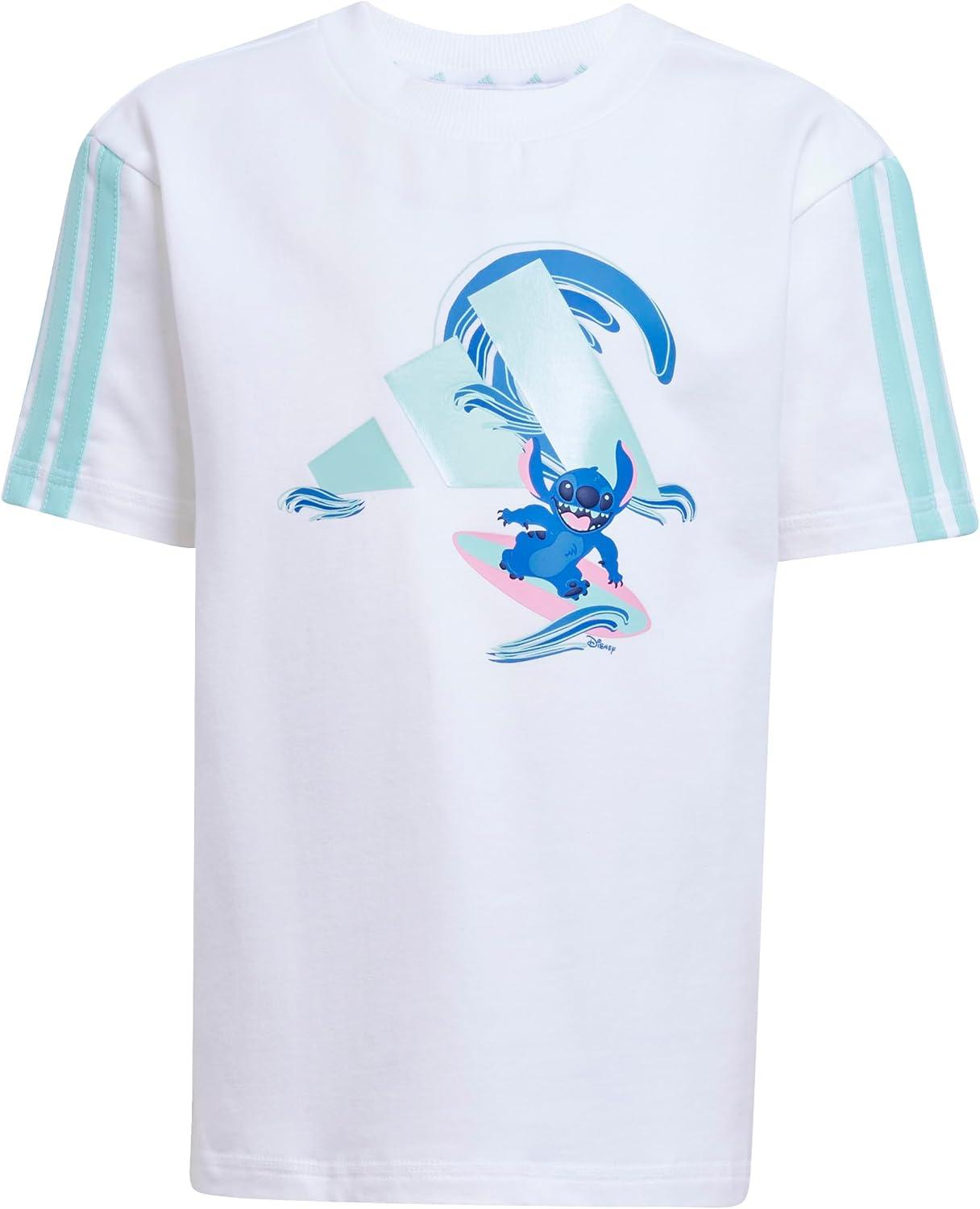 image:imageadidas Kids Disney Lilo and Stitch Tshirt SetWhiteSemi Flash Aqua