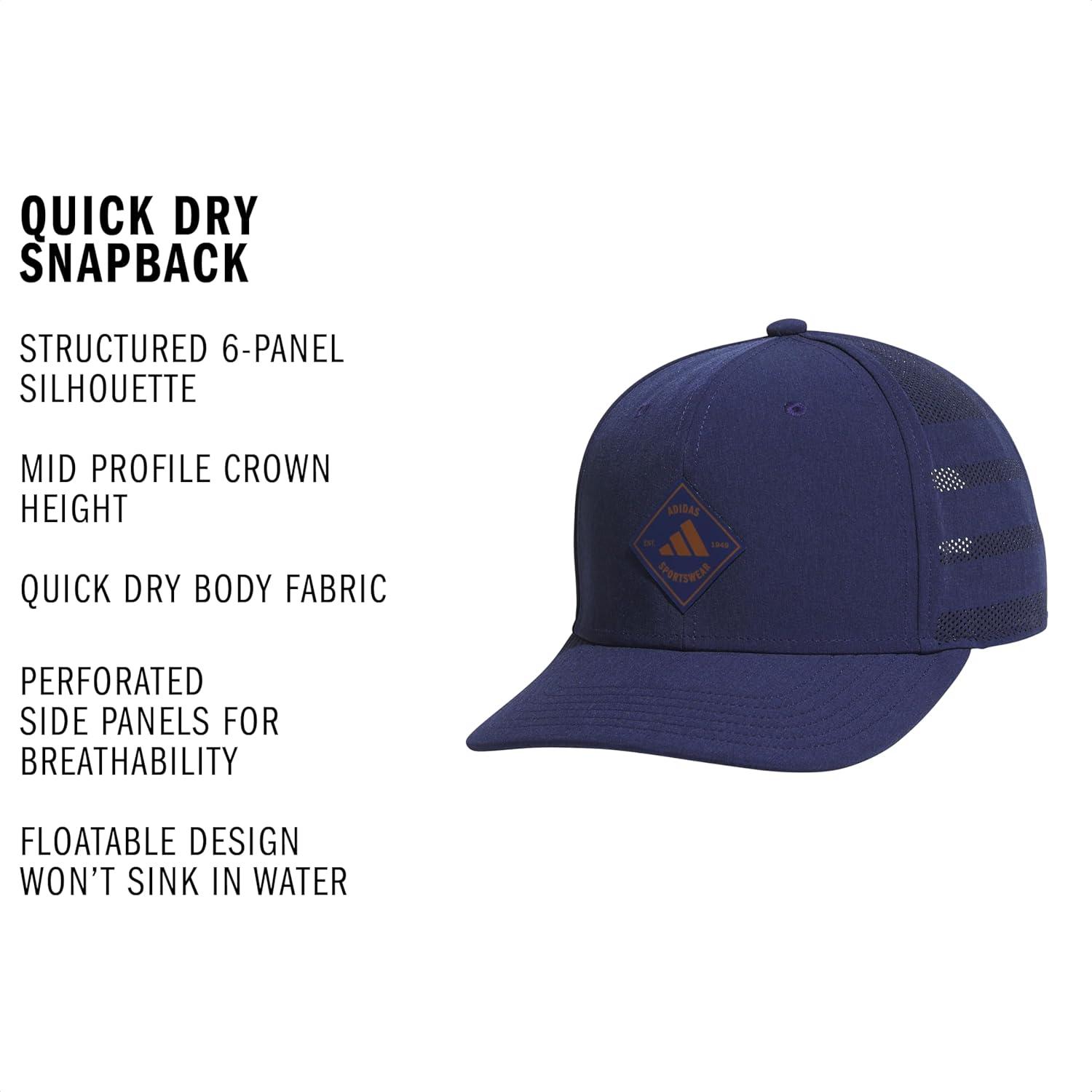 image:imageadidas Mens QuickDry Floatie Waterproof Hat Lightweight Snapback CapDark BlueDusky Bronze Brown