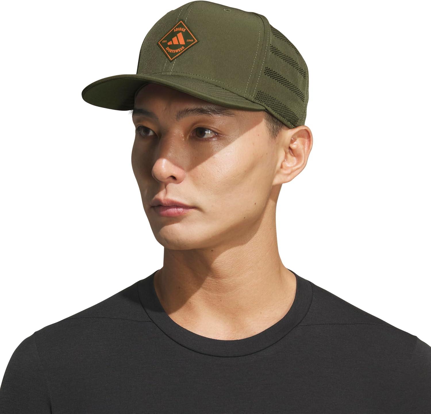 image:imageadidas Mens QuickDry Floatie Waterproof Hat Lightweight Snapback CapOlive Strata GreenPure Orange