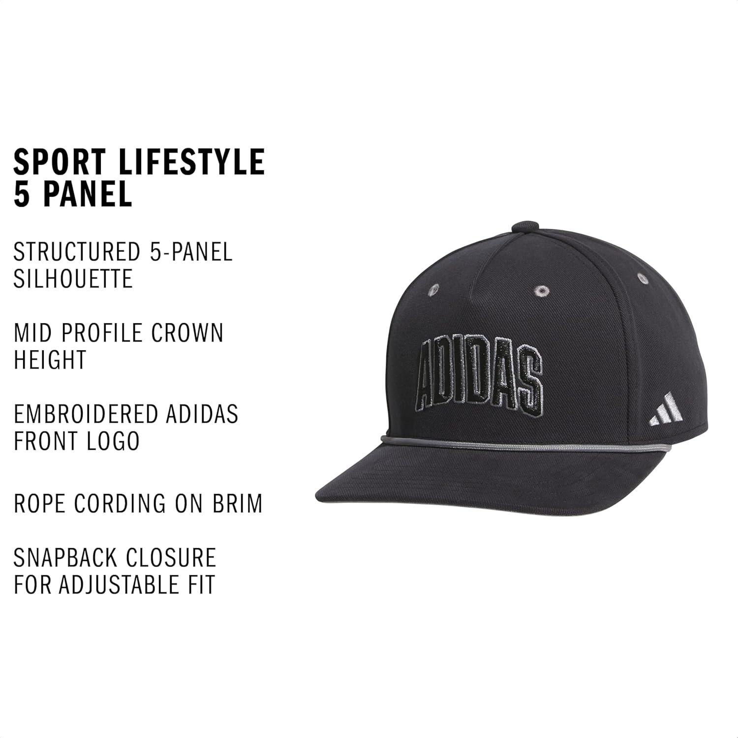 image:imageadidas Mens Sport Lifestyle Rope Brim Snapback HatBlackGrey ThreeGrey