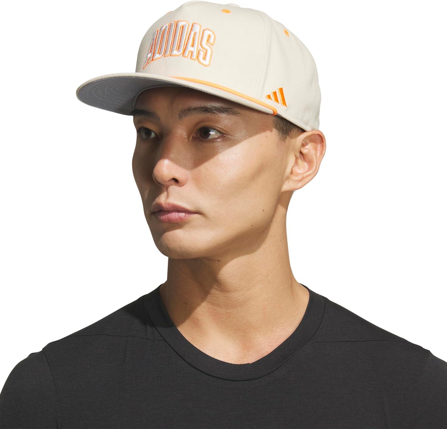 image:imageadidas Mens Sport Lifestyle Rope Brim Snapback HatCrystal Linen BeigeOff WhitePure Orange