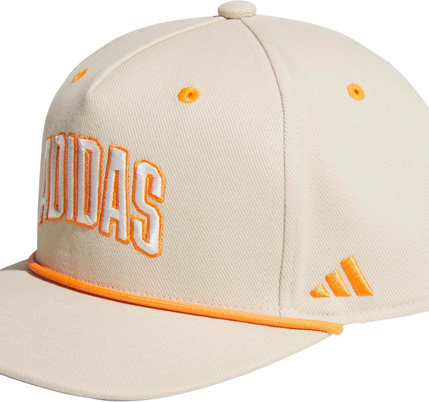 image:imageadidas Mens Sport Lifestyle Rope Brim Snapback HatCrystal Linen BeigeOff WhitePure Orange