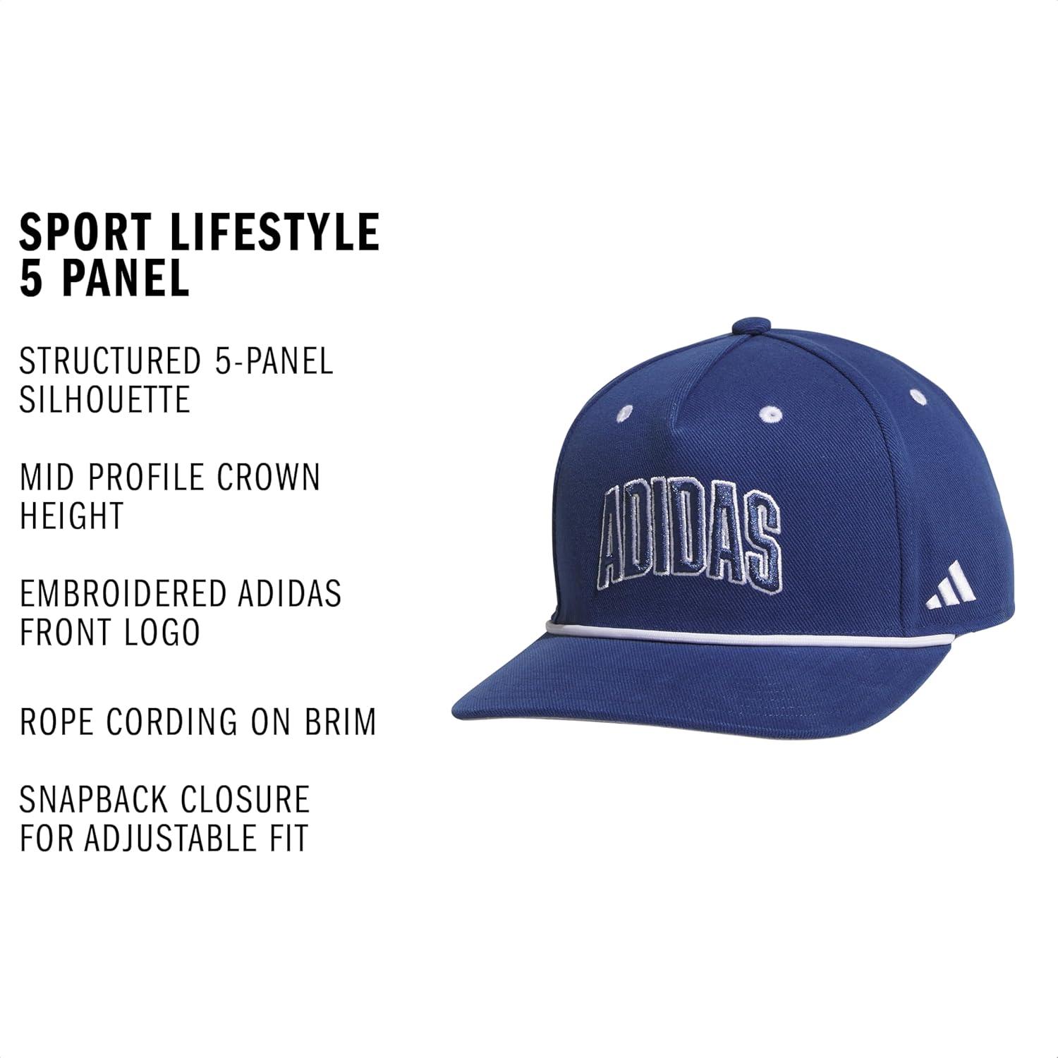 image:imageadidas Mens Sport Lifestyle Rope Brim Snapback HatDark BlueWhiteGrey