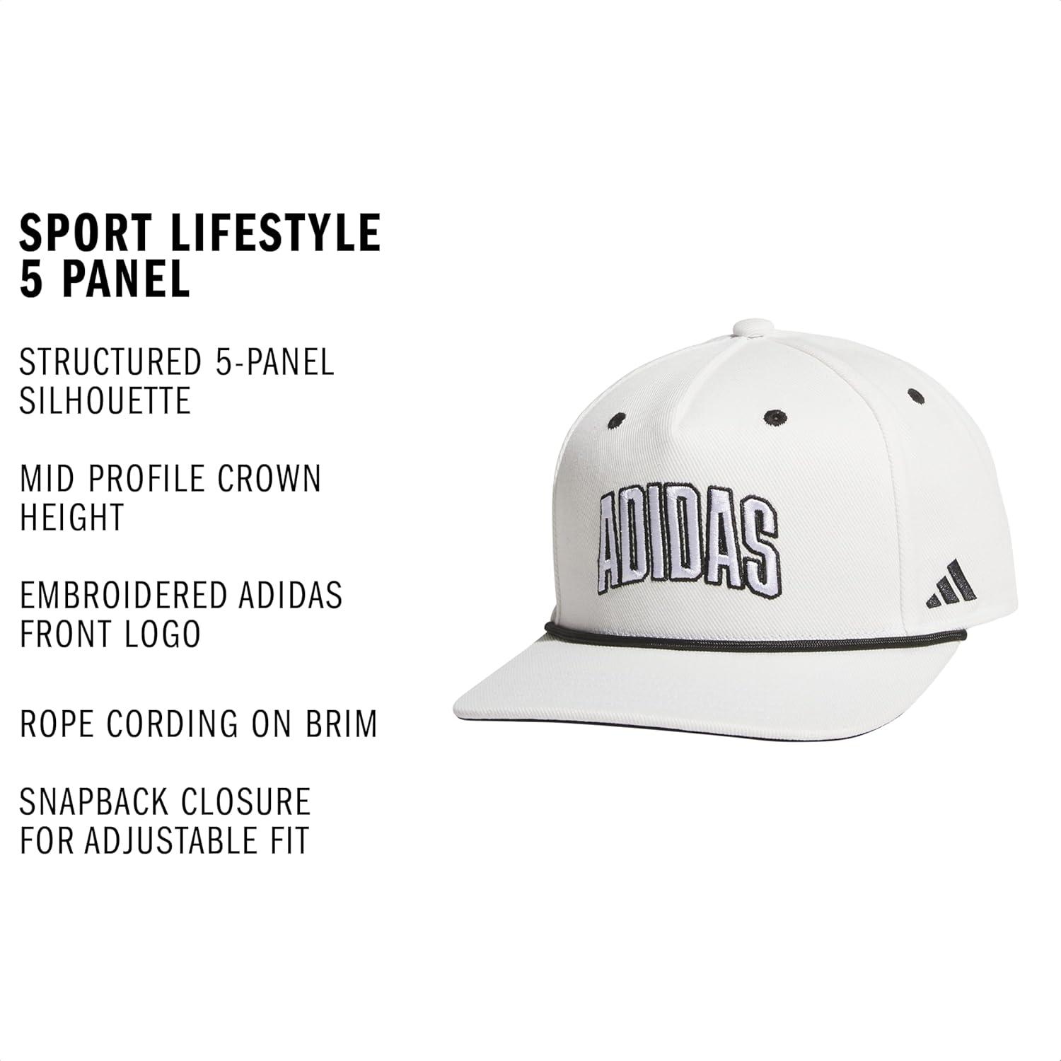 image:imageadidas Mens Sport Lifestyle Rope Brim Snapback HatWhiteBlack
