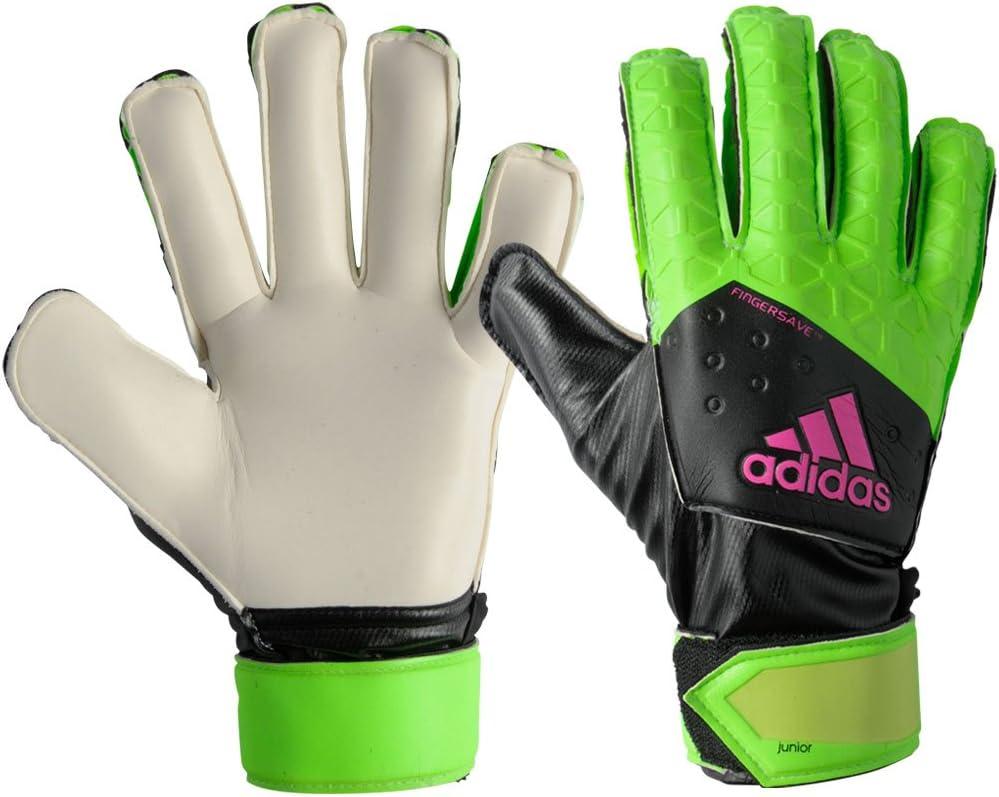 image:imageadidas Performance ACE Fingersave Junior Goalie GlovesSolar YellowBlackOnix Grey