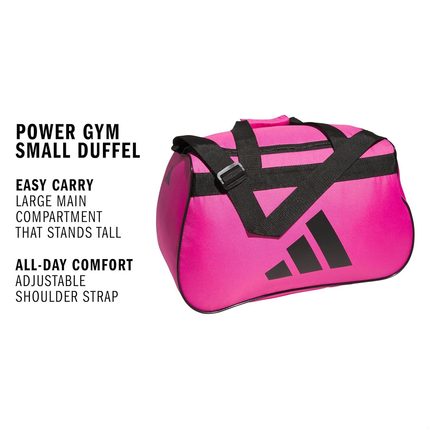 image:imageadidas Unisex Diablo Small Duffel Sports Duffle Gym Bags for Men or Women One SizeIntense PinkBlackPower