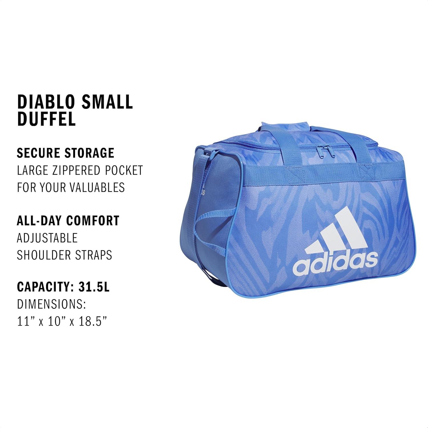 image:imageadidas Unisex Diablo Small Duffel Sports Duffle Gym Bags for Men or Women One SizeLightwave Blue FusionWhiteDiablo