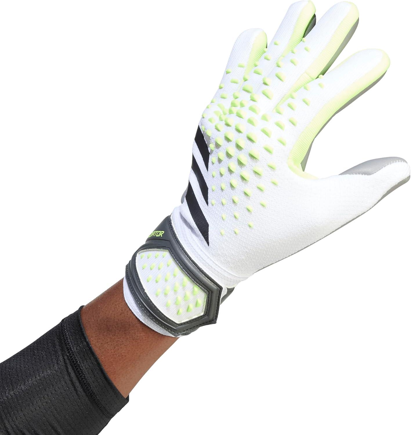 image:imageadidas UnisexAdult League Goalie Predator GlovesWhiteLucid LemonBlack