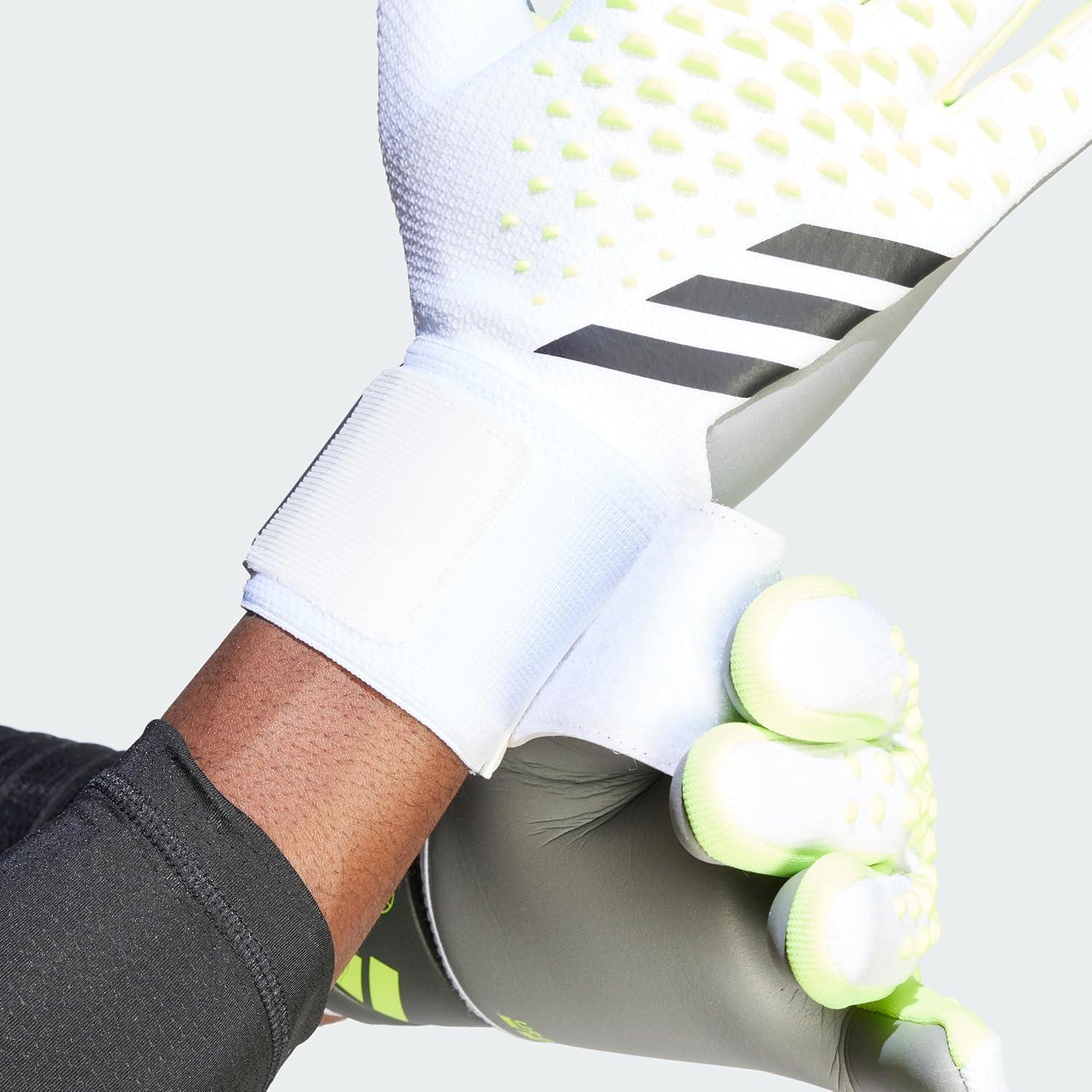 image:imageadidas UnisexAdult League Goalie Predator GlovesWhiteLucid LemonBlack