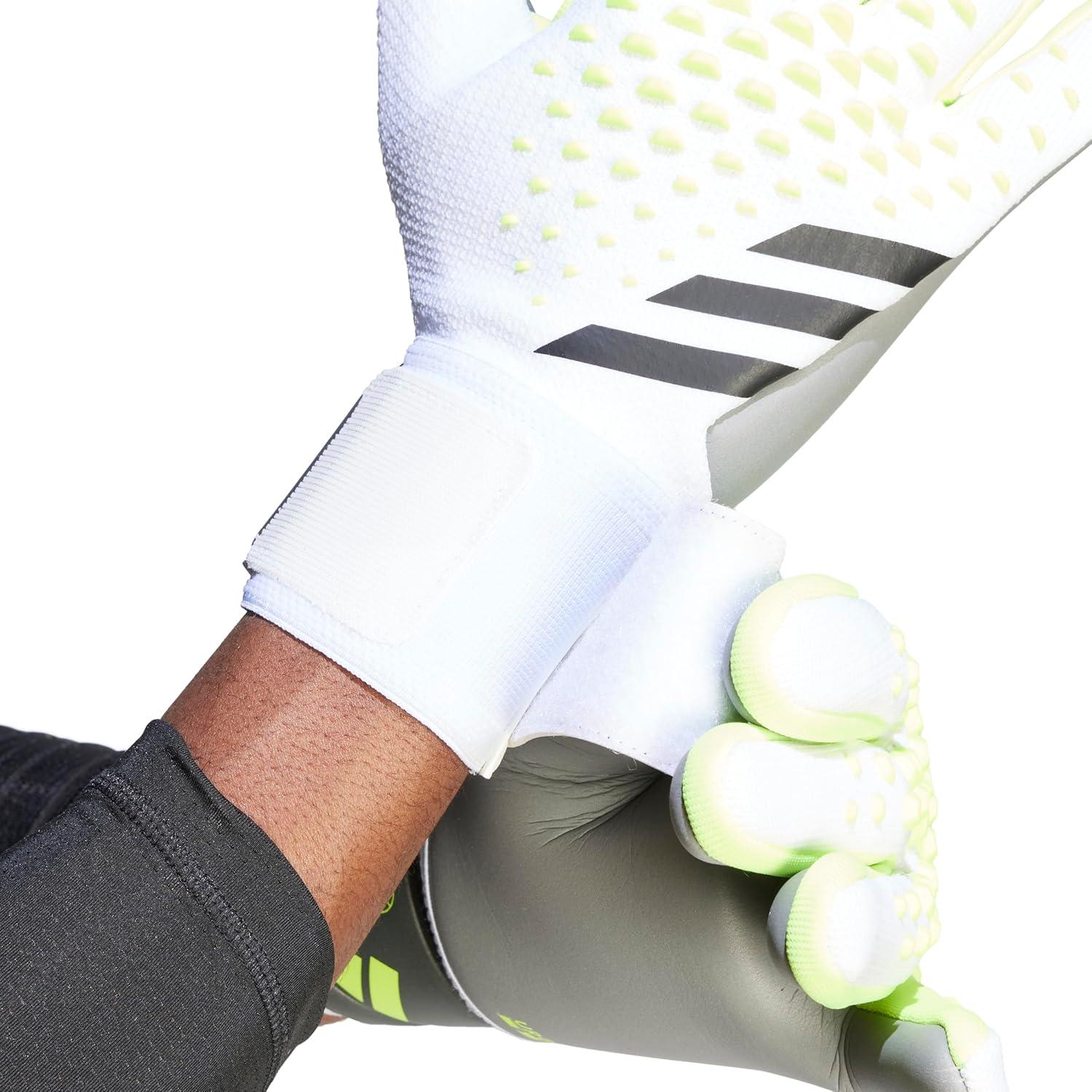 image:imageadidas UnisexAdult League Goalie Predator GlovesWhiteLucid LemonBlack