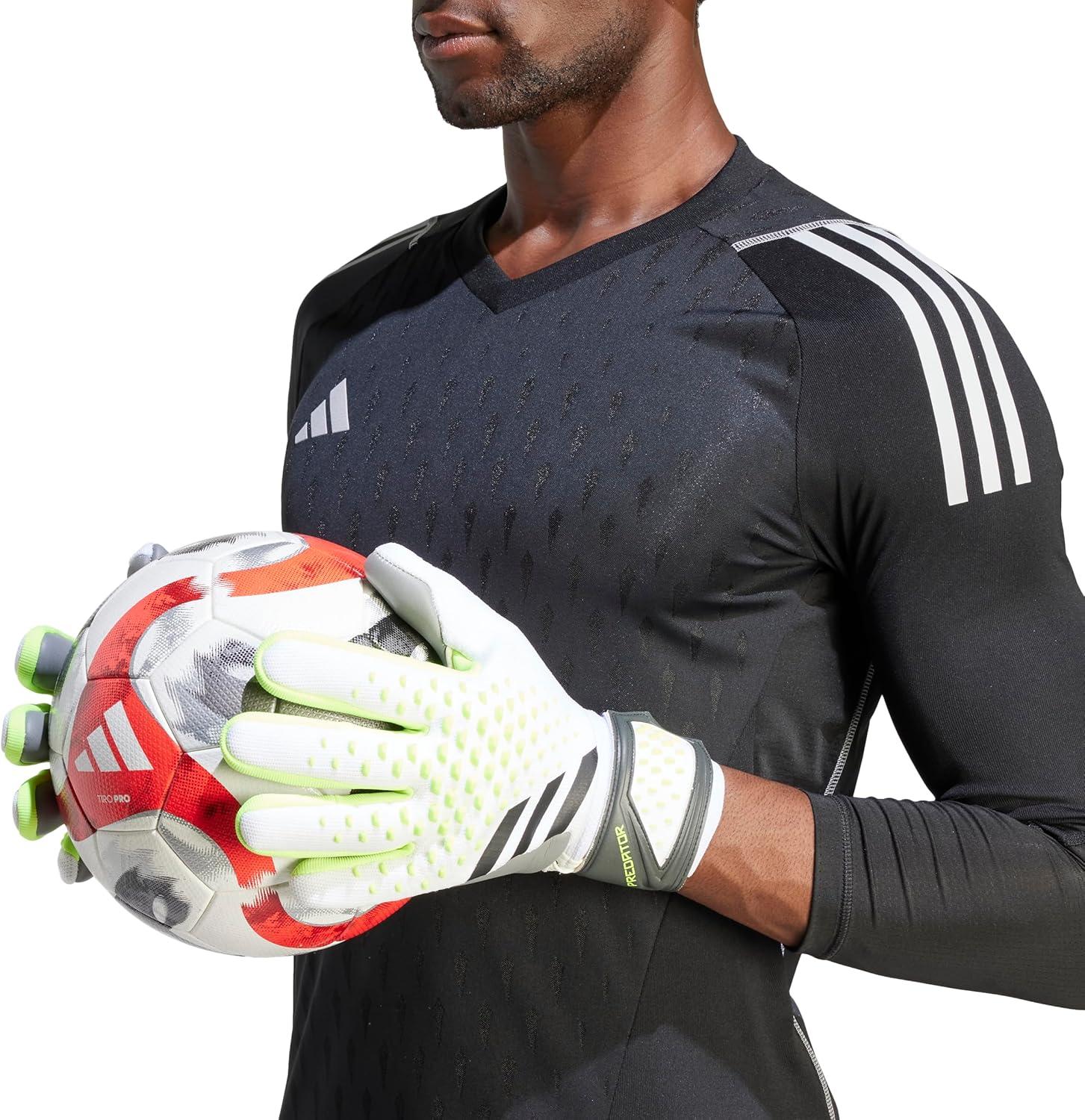 image:imageadidas UnisexAdult League Goalie Predator GlovesWhiteLucid LemonBlack