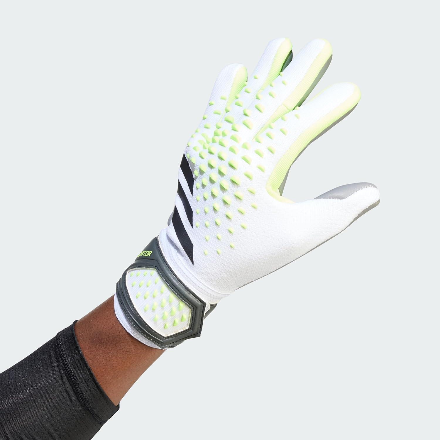 image:imageadidas UnisexAdult League Goalie Predator GlovesWhiteLucid LemonBlack