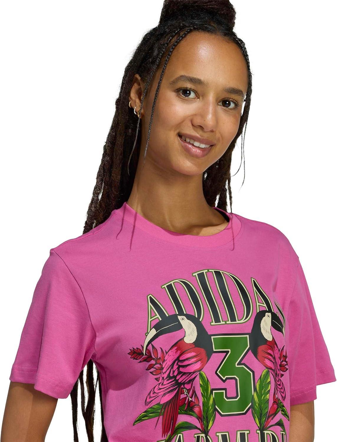 image:imageadidas Womens Farm Rio Graphic TShirtSemi Lucid FuchsiaCrystal Linen