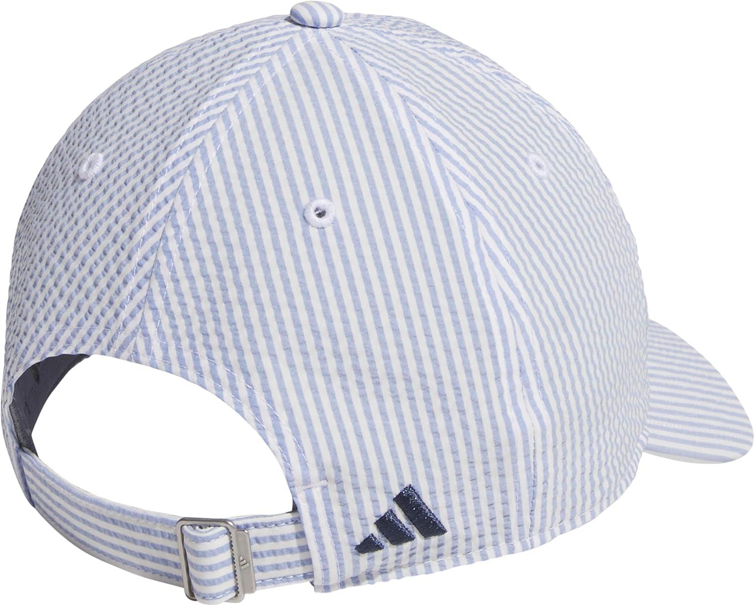image:imageadidas Womens Saturday Baseball Cap Athletic Everyday Strapback HatSeersuckerAsh BlueCollegiate Navy