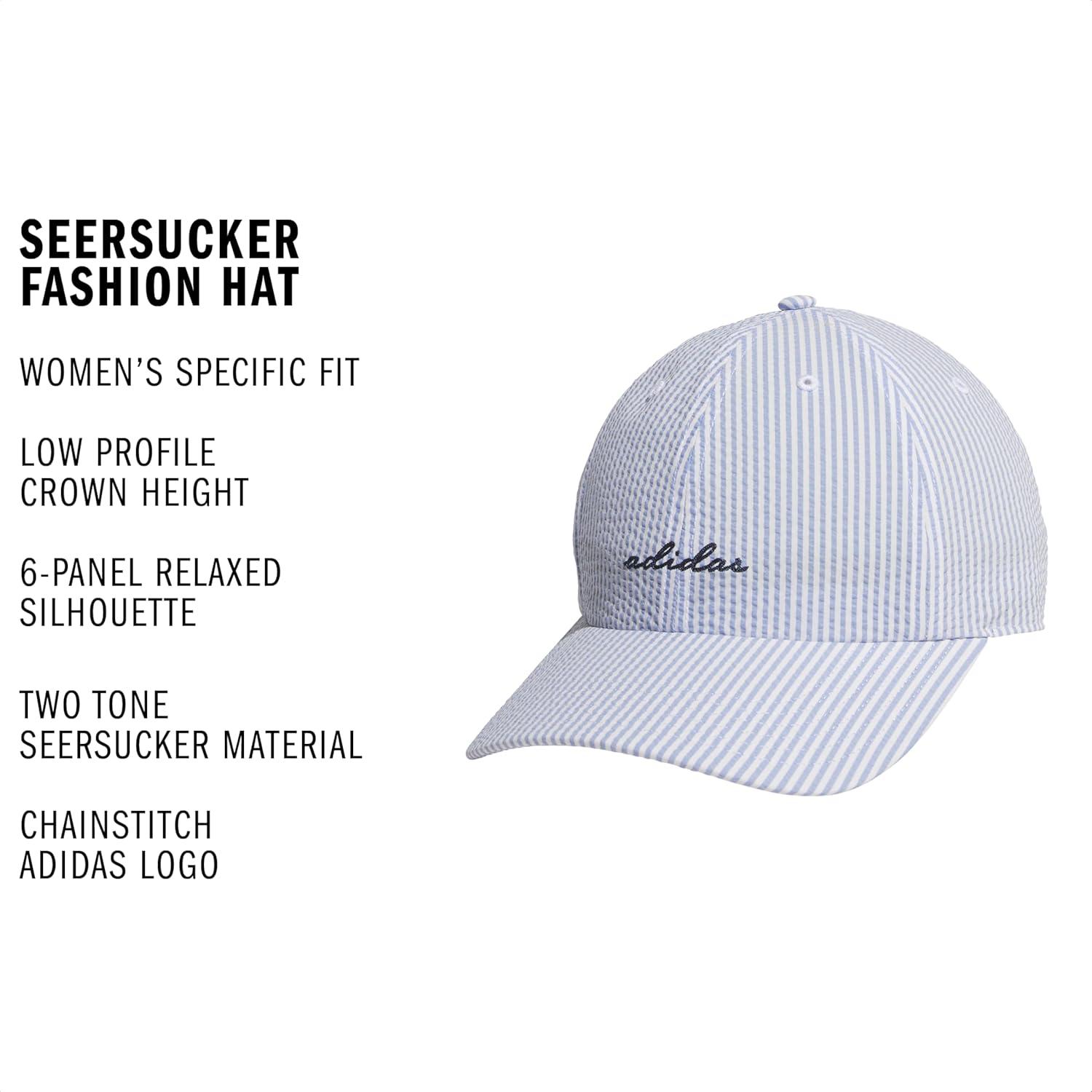 image:imageadidas Womens Saturday Baseball Cap Athletic Everyday Strapback HatSeersuckerAsh BlueCollegiate Navy