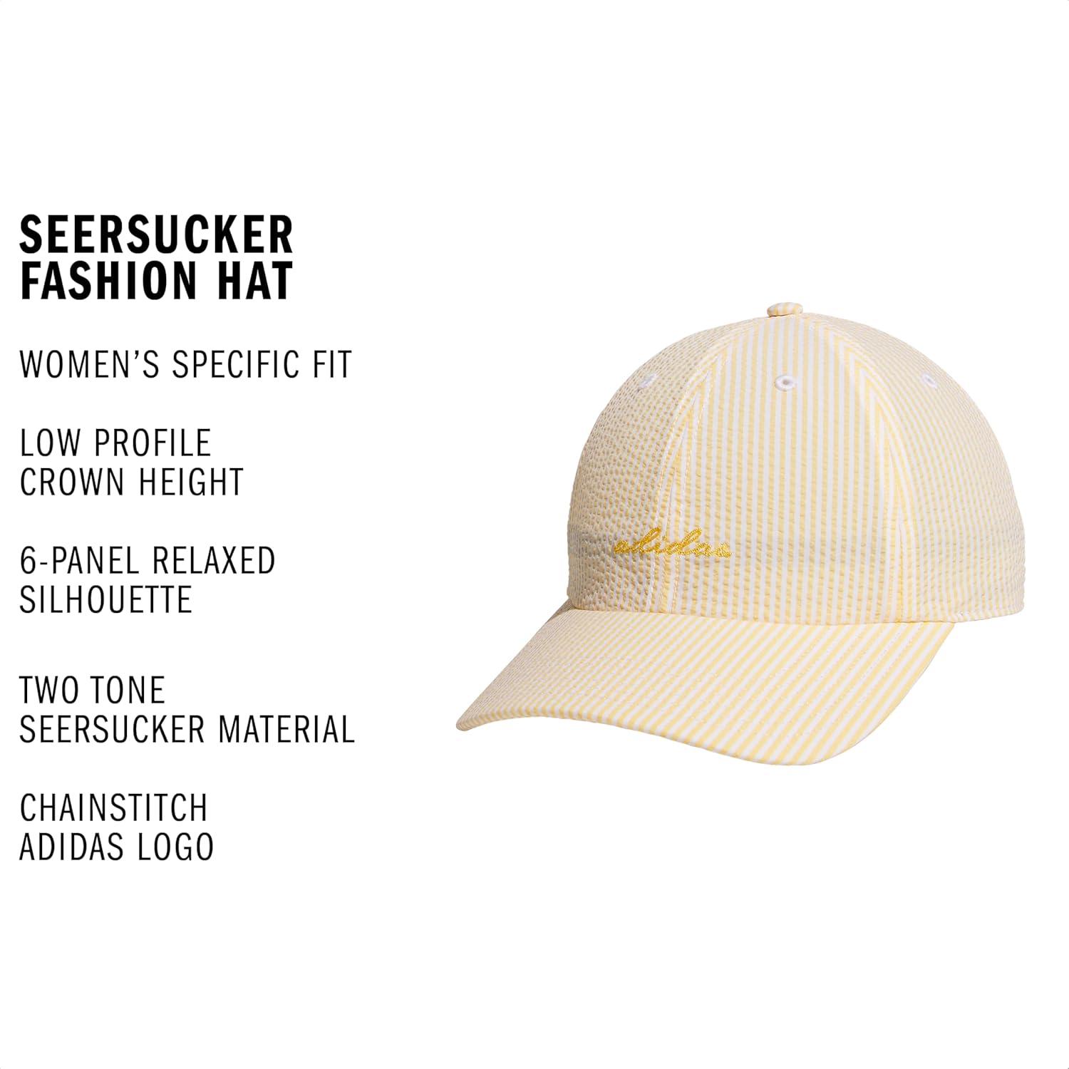 image:imageadidas Womens Saturday Baseball Cap Athletic Everyday Strapback HatSeersuckerSemi Ice Tangerine OrangeSemi Spark Orange