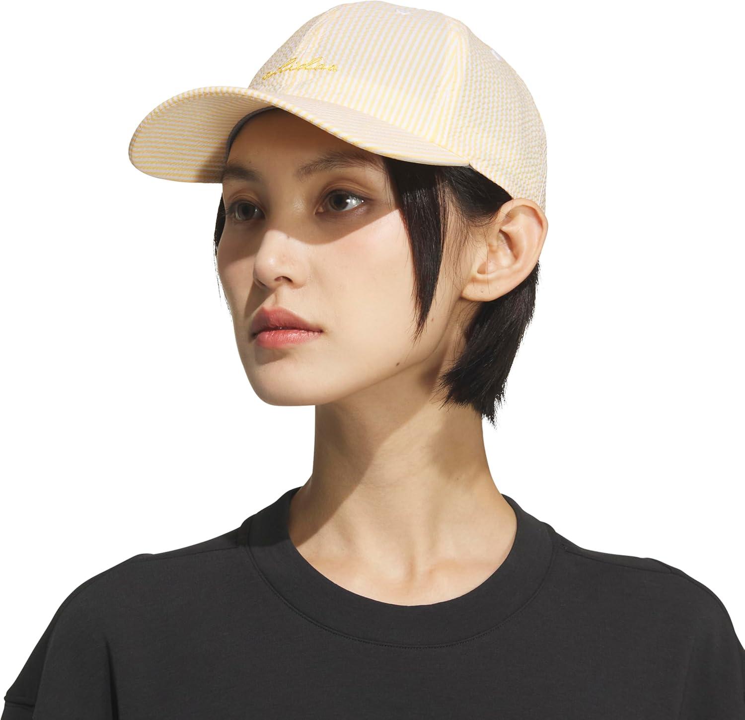 image:imageadidas Womens Saturday Baseball Cap Athletic Everyday Strapback HatSeersuckerSemi Ice Tangerine OrangeSemi Spark Orange