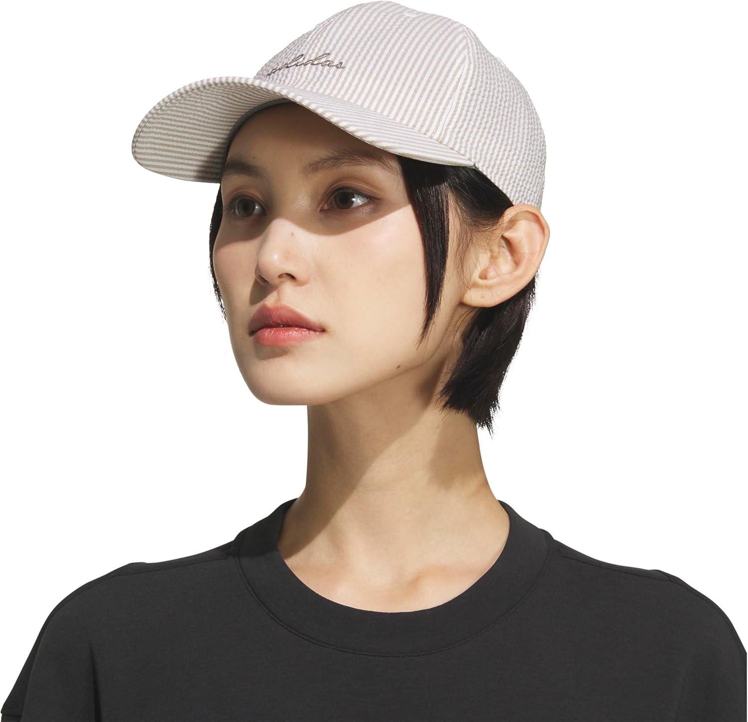 image:imageadidas Womens Saturday Baseball Cap Athletic Everyday Strapback HatSeersuckerWonder Cargo KhakiClay Grey