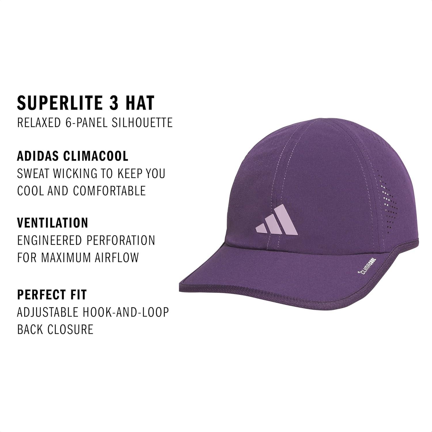 image:imageadidas Womens Superlite Hat Lightweight Athletic Running Cap for WorkoutsAurora Plum PurplePowder Plum Purple3