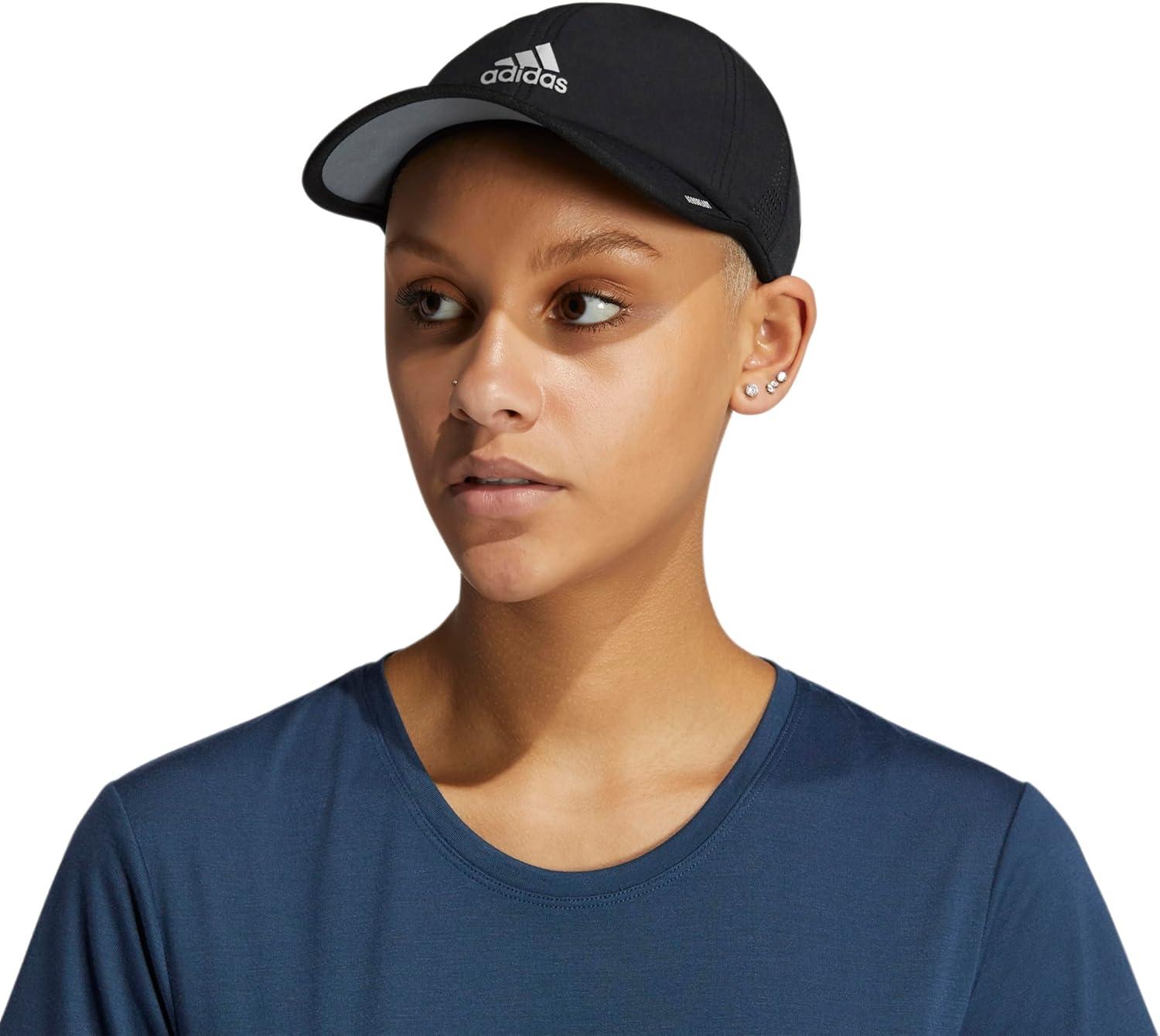 image:imageadidas Womens Superlite Hat Lightweight Athletic Running Cap for WorkoutsBlackSilver Reflective2