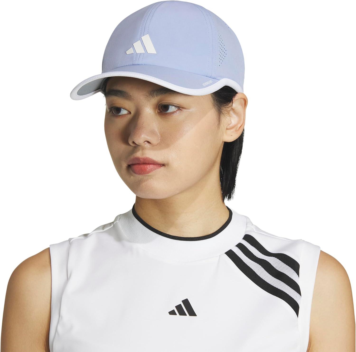 image:imageadidas Womens Superlite Hat Lightweight Athletic Running Cap for WorkoutsBlue SparkWhite3