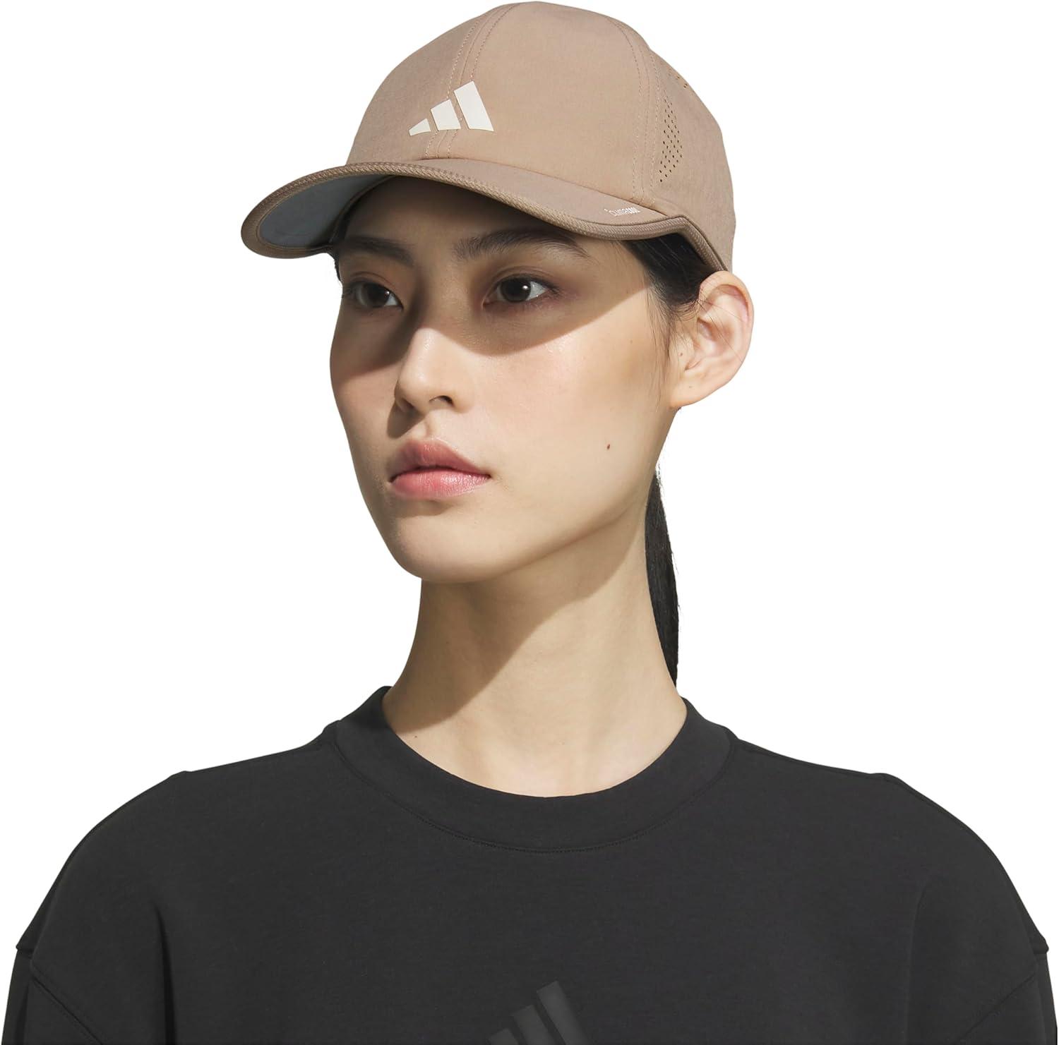 image:imageadidas Womens Superlite Hat Lightweight Athletic Running Cap for WorkoutsChalky BrownWhite3
