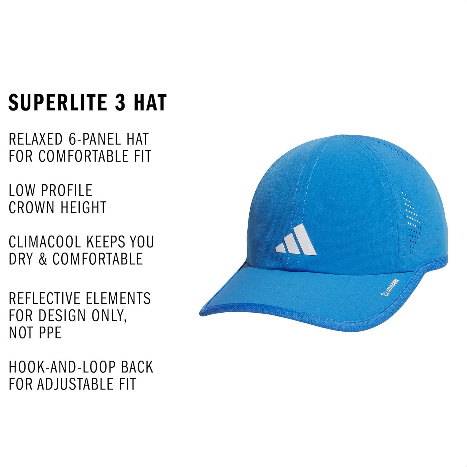image:imageadidas Womens Superlite Hat Lightweight Athletic Running Cap for WorkoutsRay BlueWhite3
