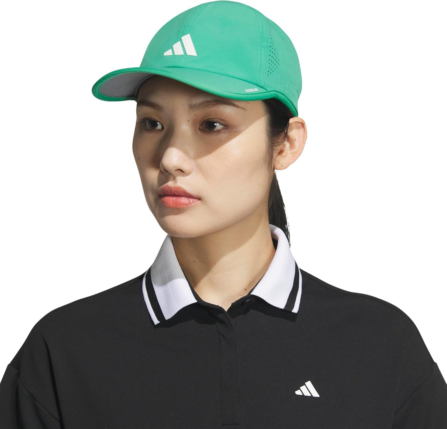image:imageadidas Womens Superlite Hat Lightweight Athletic Running Cap for WorkoutsSemi Court GreenWhite3