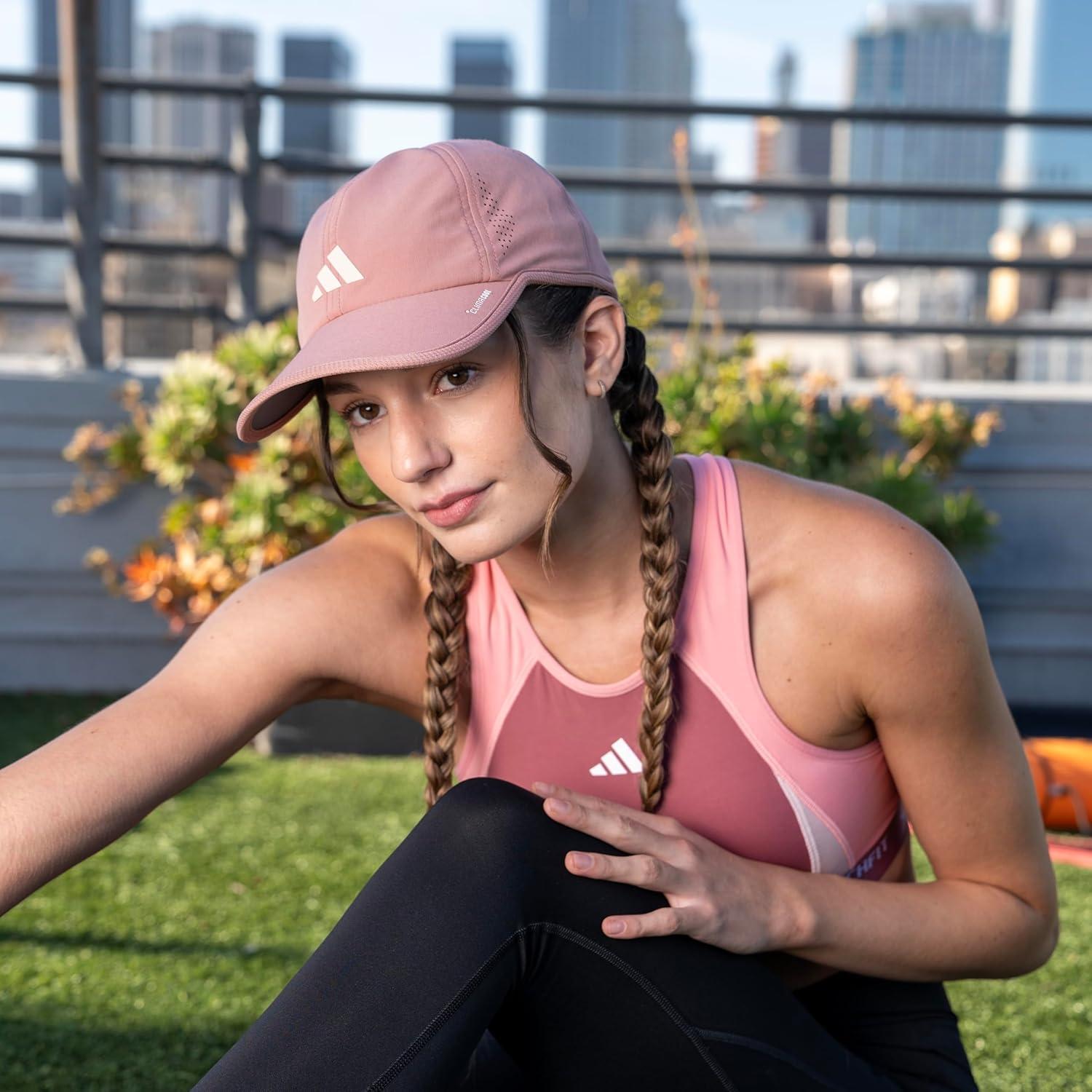 image:imageadidas Womens Superlite Hat Lightweight Athletic Running Cap for WorkoutsWarm Clay PinkWonder Alumina Grey3