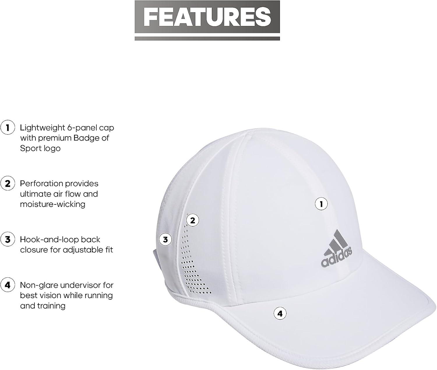 image:imageadidas Womens Superlite Hat Lightweight Athletic Running Cap for WorkoutsWhiteSilver Reflective2