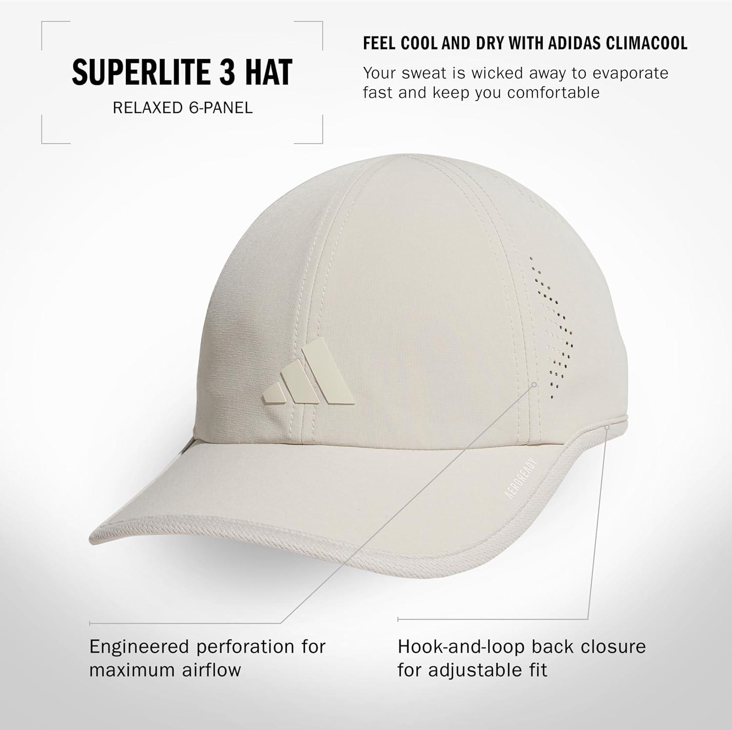 image:imageadidas Womens Superlite Hat Lightweight Athletic Running Cap for WorkoutsWonder Alumina GreyAlumina Beige3