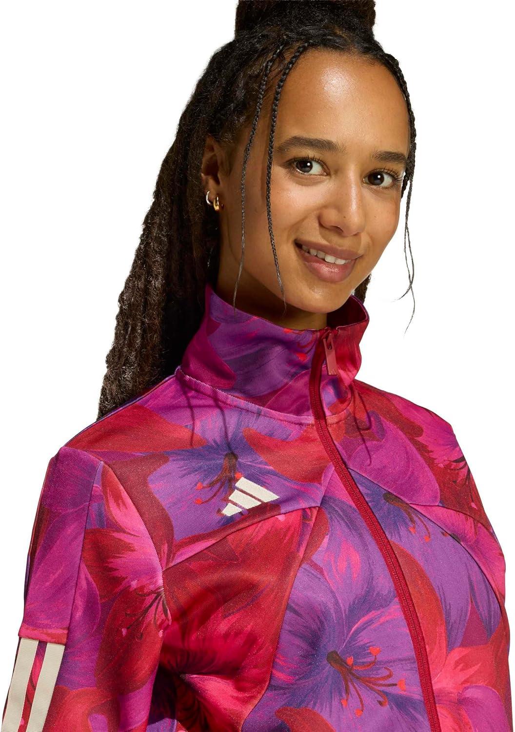 image:imageadidas womens Farm Rio Tiro Track TopBahia MagentaMaroonCrystal Linen