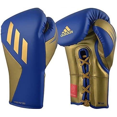 image:imageAdidas Tilt 350 Pro with Lace Closure with New Tilt Technology for Men Women Unisex Sustainable Vegan Leather Boxing Kickboxing MMA Training GlovesBlueGold