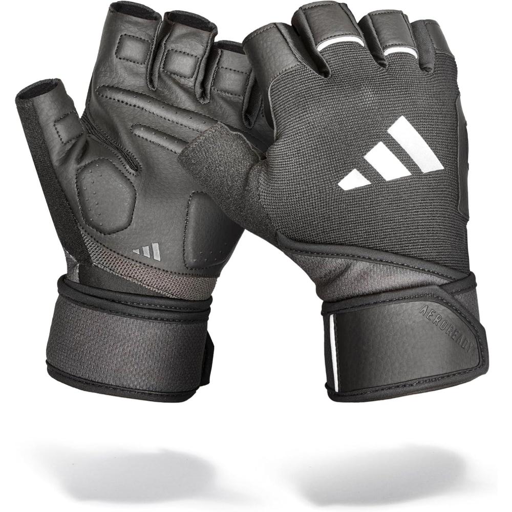 image:imageAdidas Wrist Wrap Training amp Weightlifting Gloves Fingerless Workout GlovesSmall