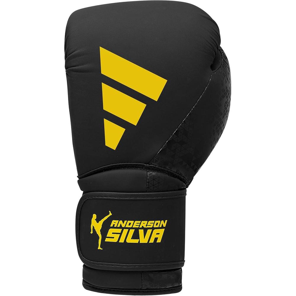 image:imageAdidas x Anderson Silva Everyday Use Boxing Gloves Versatile Fitness Gear with PU Outer Shell and Injection Molded FoamBlackBlackYellowCamo