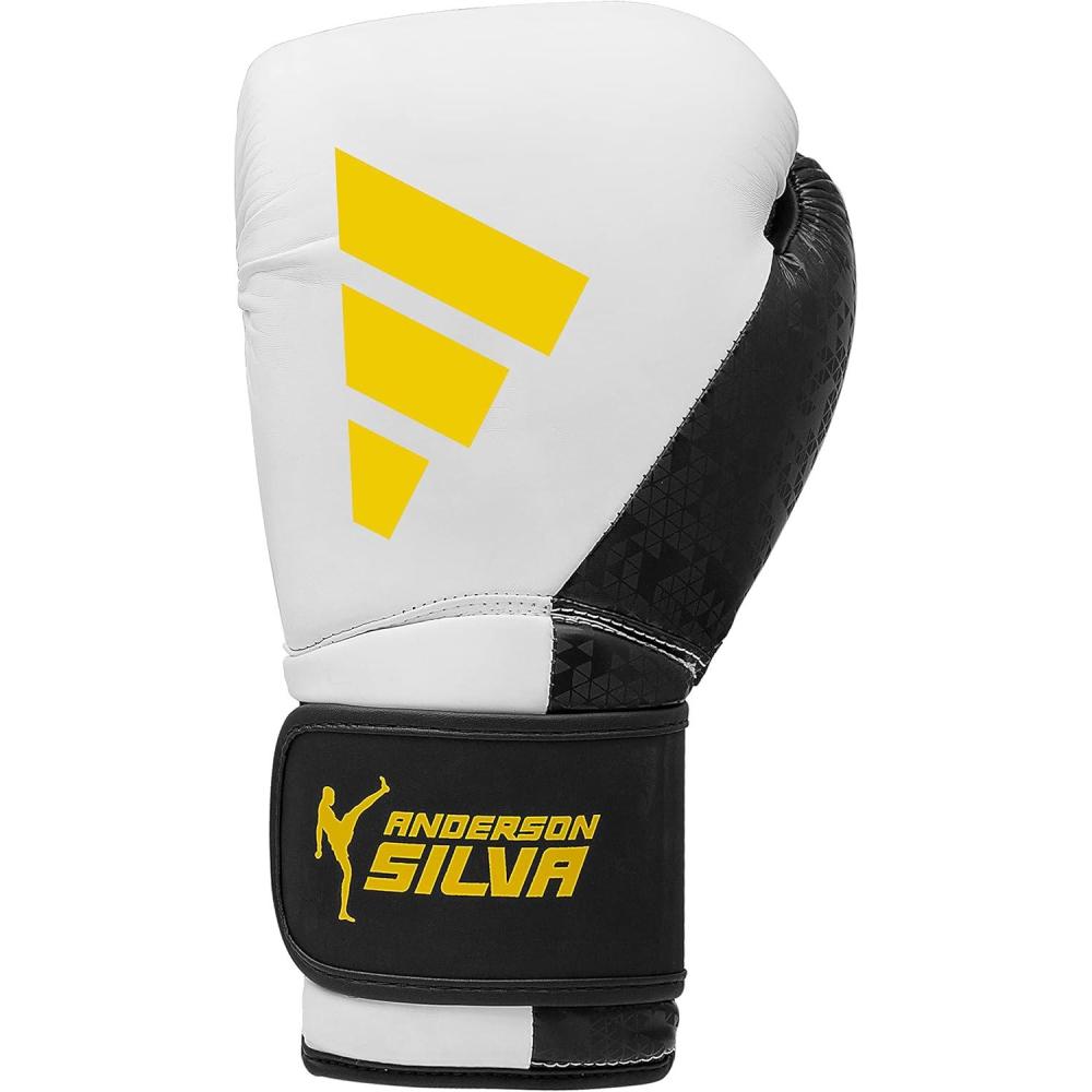 image:imageAdidas x Anderson Silva Everyday Use Boxing Gloves Versatile Fitness Gear with PU Outer Shell and Injection Molded FoamWhiteBlackYellowCamo