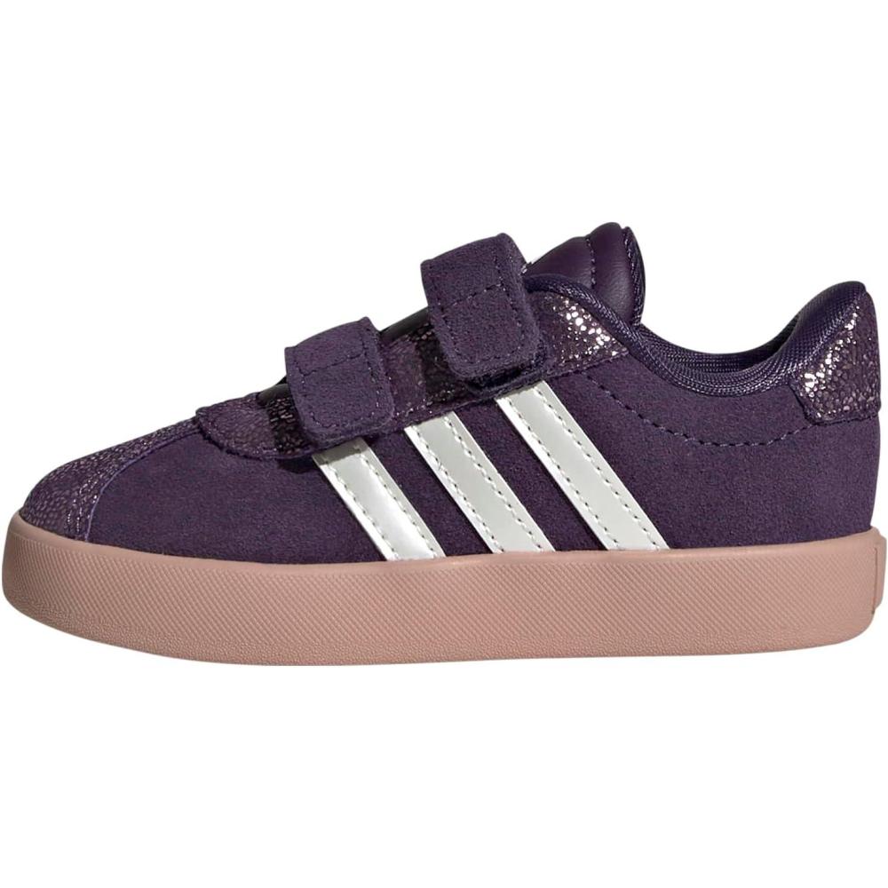 image:imageadidas Baby VL Court 30 Hook amp Loop ShoeAurora PlumZero MetallicPink Gum