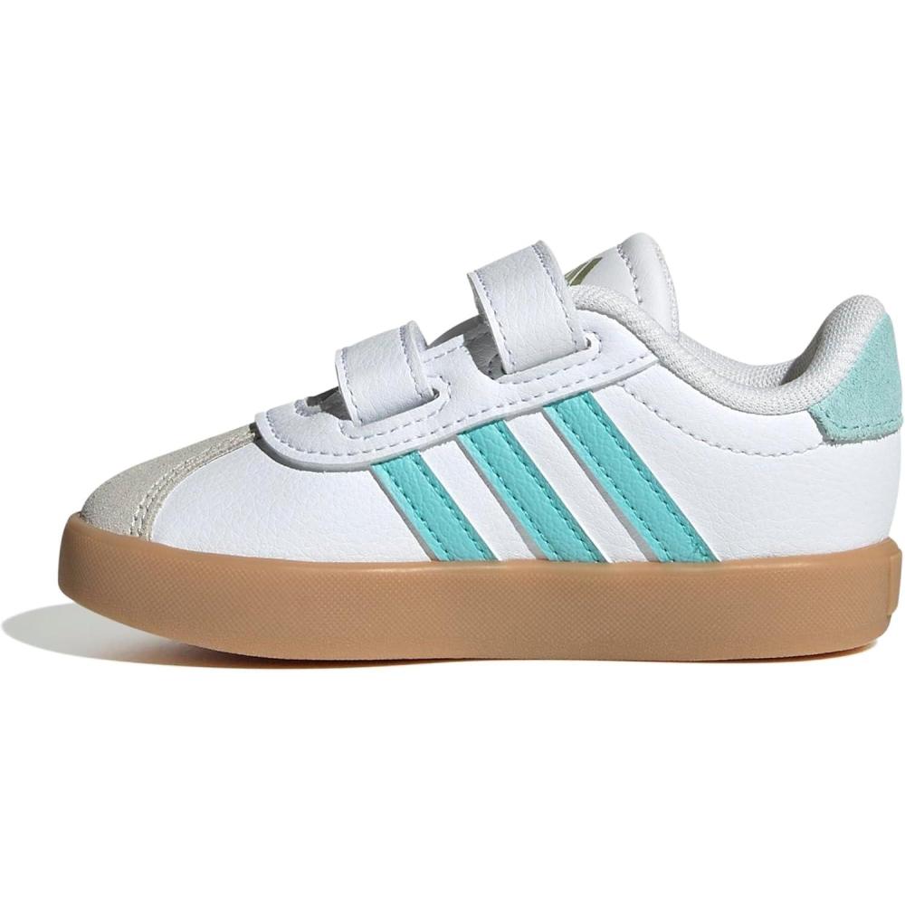 image:imageadidas Baby VL Court 30 Hook amp Loop ShoeWhiteFlash AquaAlumina