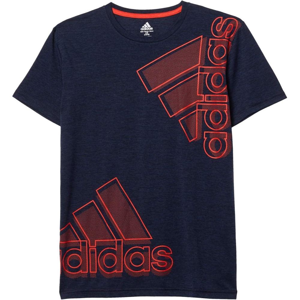 image:imageadidas Boys Stay Dry Climalite Short Sleeve TShirtDouble Bos Navy