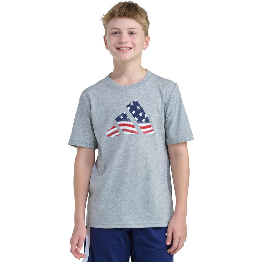 image:imageadidas Boys Stay Dry Climalite Short Sleeve TShirtMedium Grey Heather