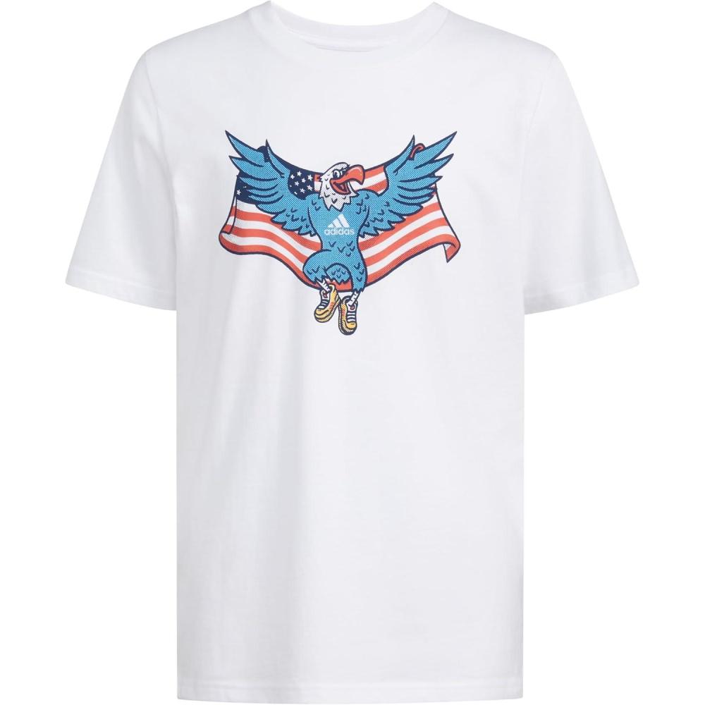 image:imageadidas Boys Stay Dry Climalite Short Sleeve TShirtWhite Eagle