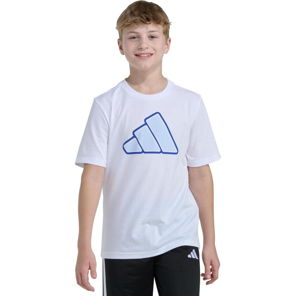 image:imageadidas Boys Stay Dry Climalite Short Sleeve TShirtWhite With Blue