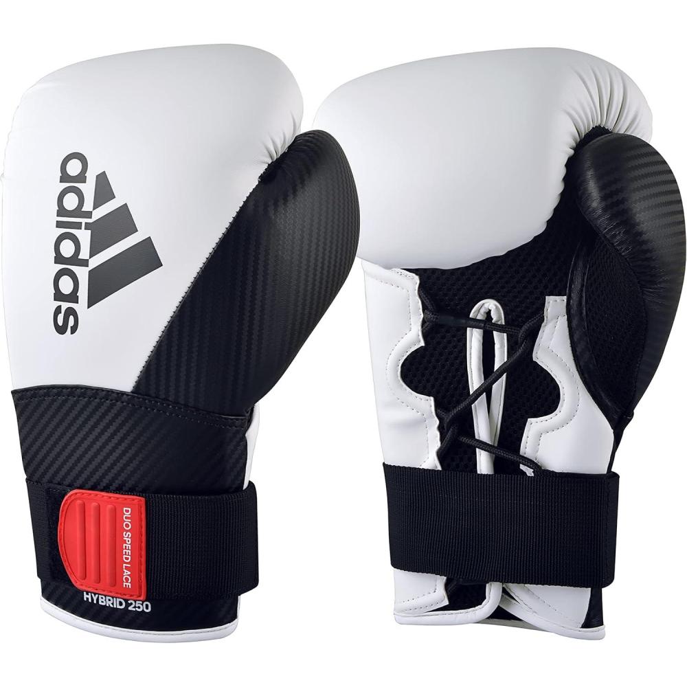 image:imageadidas Hybrid 250 Elite Boxing Training Gloves for Boxing Kickboxing MMA Bag Training amp Fitness Boxing Gloves for Men Women amp KidsWhiteBlack
