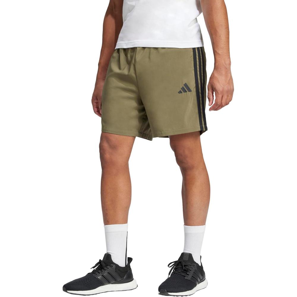 image:imageadidas Mens Essentials 3Stripes Chelsea 7inch ShortsOlive StrataBlack