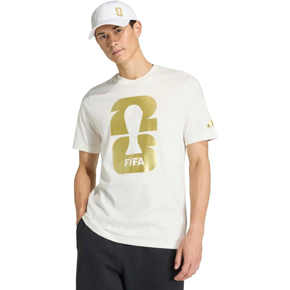 image:imageadidas Mens FIFA World Cup 26 Graphic TShirtCore WhiteMetallic Gold